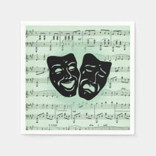 Grüne Musik und griechische Masken im Theater Serviette