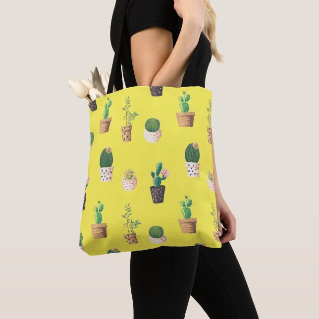 Grüne Nachspeise Sukkulente Kakteen in Pots Tasche (Von Nahem)