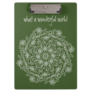 Grüne Natur Floral Mandala Art Doodle Blume Klemmbrett