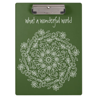 Grüne Natur Floral Mandala Art Doodle Blume Klemmbrett