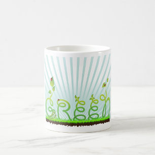 Grüne Natur-Typografie Umweltfreundlich Kaffeetasse