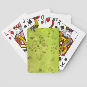 Grüne Natur Waldblumen Schmetterling Spielkarten