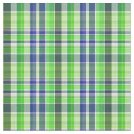 Grüne Navy Weiß Preppy Madras Style Kariert Sz2#1 Stoff