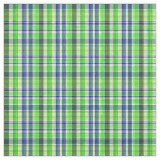 Grüne Navy Weiß Preppy Madras Style Kariert Sz2#1 Stoff