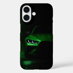 Grüne Neon-Power: Luxus-Sportwagen im leuchtenden iPhone 16 Hülle