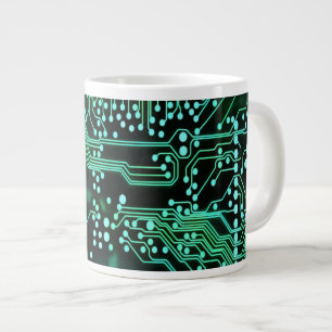 Grüne Neonleiterplatte Jumbo-Tasse