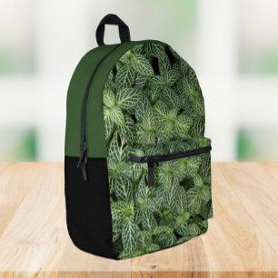 Grüne Nerven Pflanze Blätter Blütenblüte Bedruckter Rucksack