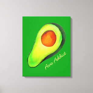 Grüne niedliche Kunst für Avocado Leinwanddruck