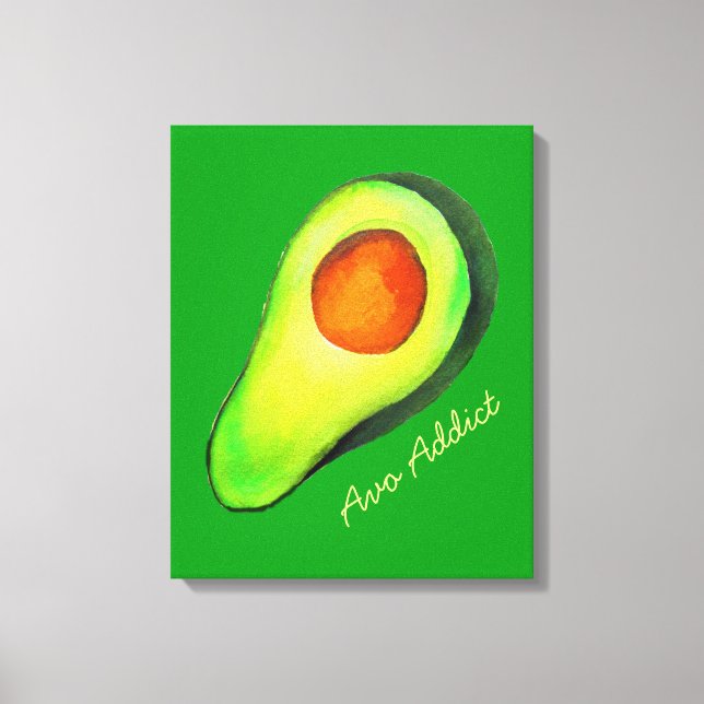Grüne niedliche Kunst für Avocado Leinwanddruck (Vorderseite)