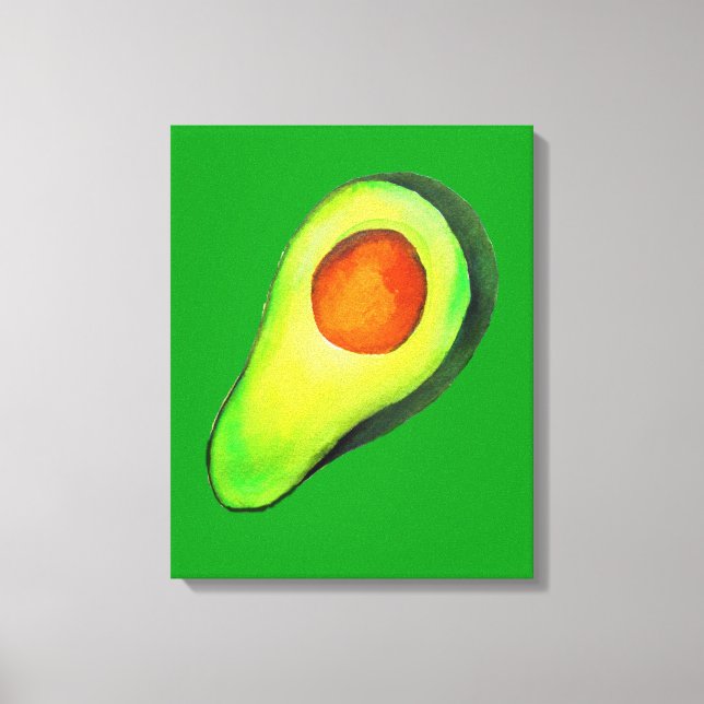 Grüne niedliche Kunst für Avocado Leinwanddruck (Vorderseite)