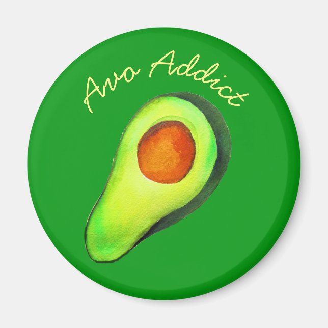 Grüne niedliche Kunst für Avocado Magnet (Vorne)
