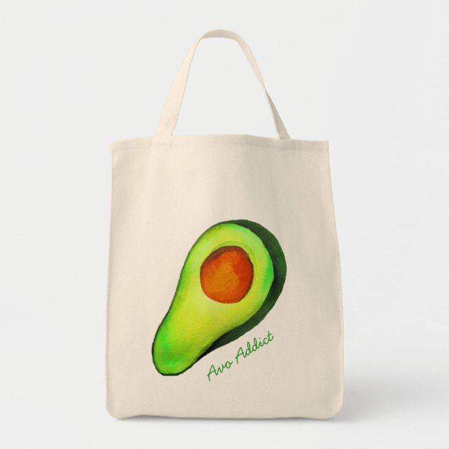 Grüne niedliche Kunst für Avocado Tragetasche (Vorne)