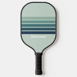 Grüne Nostalgie im Ozean durch Streifen mit Namen Pickleball Schläger