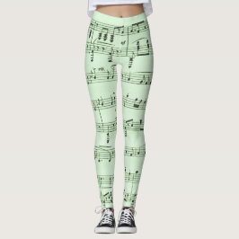 Grüne Noten Leggings