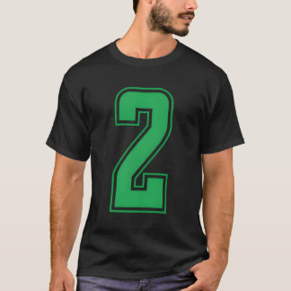 Grüne Nummer 2 Junior Sport Junior Sport gezählt U T-Shirt