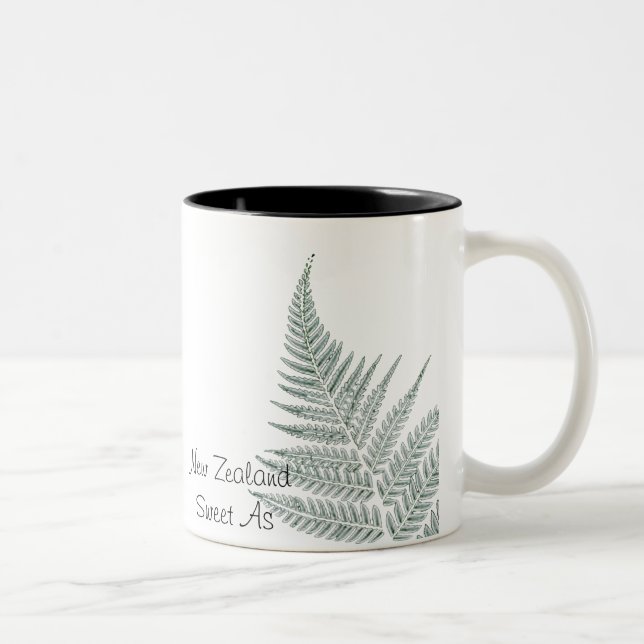 Grüne NZ silberner Farn-Tasse Zweifarbige Tasse (Rechts)