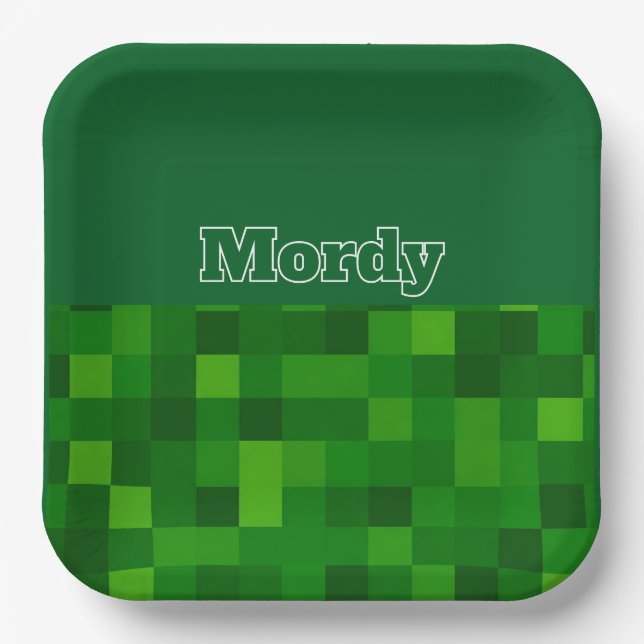 Grüne Oberschenkelplatte Pappteller (Vorderseite)