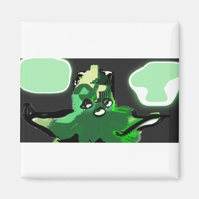 Grüne Octopus Sommerfreuden Magnet (Vorne)