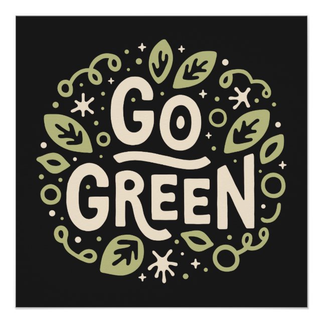 Grüne ökologische Ästhetik Poster (Vorderseite)