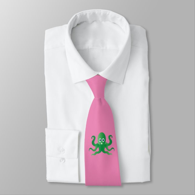 Grüne Oktopie Krawatte (Gebunden)