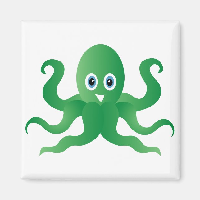 Grüne Oktopie Magnet (Vorne)