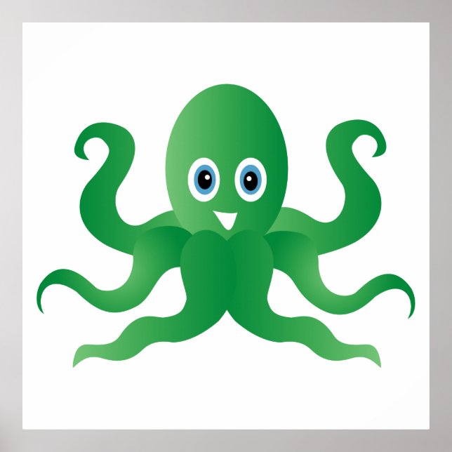 Grüne Oktopie Poster (Vorne)