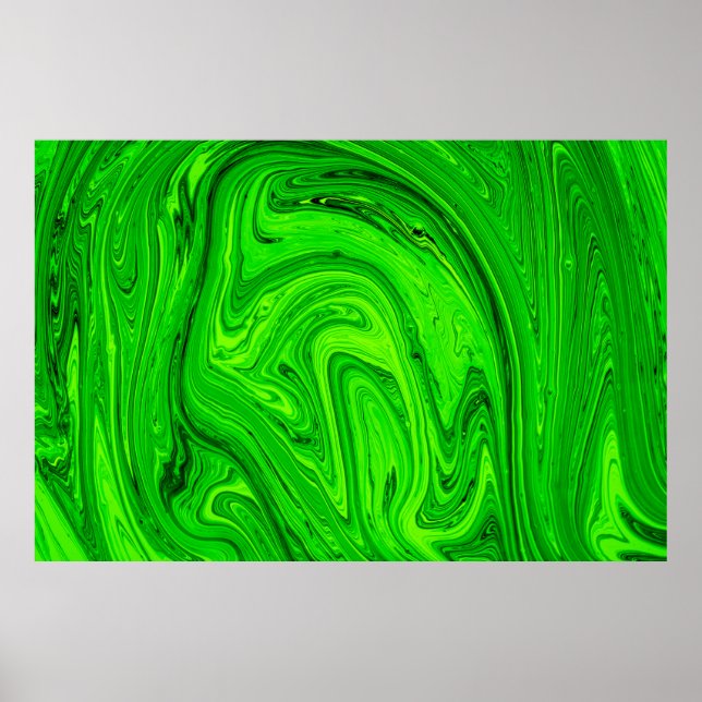 Grüne Ölfarbe abstrakt. Ölfarbe Poster (Vorne)