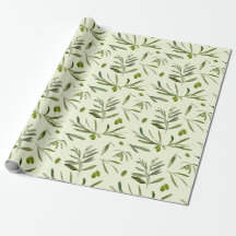 Grüne Olive Branchen mit Aquarellfarbe