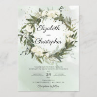 Grüne Olive Foliage Wreath White Roses Wedding