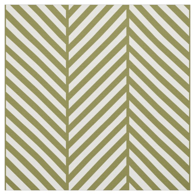 Grüne Olive Herringbone Große Skala Stoff (Muster)