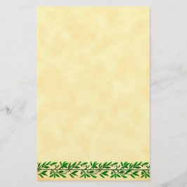 Grüne Olive Leaf Border Imitats Parchment Stationi Briefpapier
