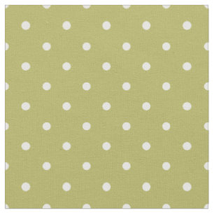Grüne Olive-Stoffe mit weißen Polka-Punktplatten Stoff