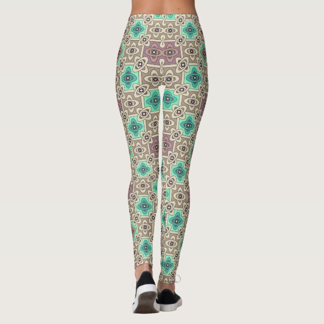 Grüne Olivendekoration Leggings (Rückseite)