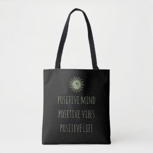 Grüne Om und Mandala Positive Minds Positive Vibes Tasche