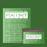 Grüne Ombre, farbige Eimer, Maler und Dekorator Flyer<br><div class="desc">Green Ombre,  Paint Buckets,  Painter & Decorator Werbung Flyer von The Business Card Store.</div>