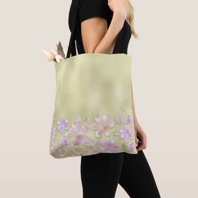 GRÜNE OMBRE MIT KOPFSCHALTEN UND BLUME TASCHE (Von Nahem)
