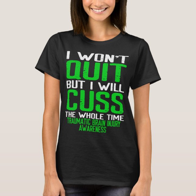Grüne Operation Rücken traumatischer Hirnverletzun T-Shirt (Vorderseite)