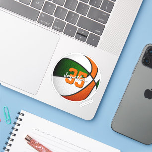 Grüne Orange Basketball-Mannschaftsfarben Jersey Z Aufkleber