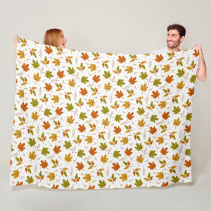 GRÜNE ORANGE GOLD FALL FALLS BLÄTTER FLEECEDECKE