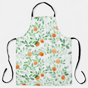 Grüne Orange Mandarine Provence Wasserfarbe Schürze