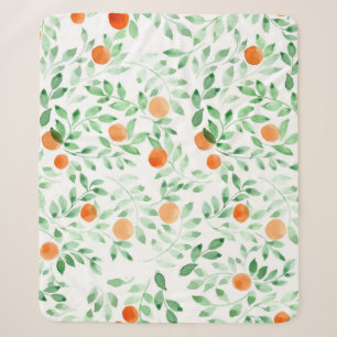 Grüne Orange Mandarine Provence Wasserfarbe Sherpadecke