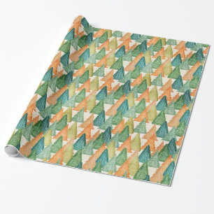Grüne Orange Minimal Trendy PINE BAUM CHRISTMAS Geschenkpapier
