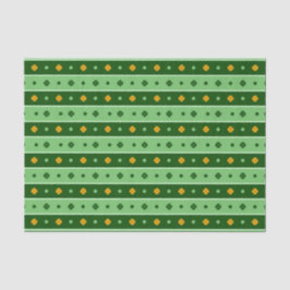 GRÜNE ORANGE WHITE ROWS OF IRISH STARS SEIDENPAPIER