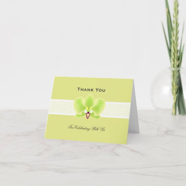 Grüne Orchidee DANKEN IHNEN zu kardieren Dankeskarte (Vorderseite)