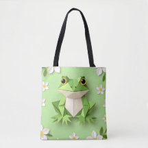 Grüne Origami-Frosch-Tragetasche – Cute Natur-Insp