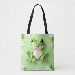 Grüne Origami-Frosch-Tragetasche – Cute Natur-Insp Tasche