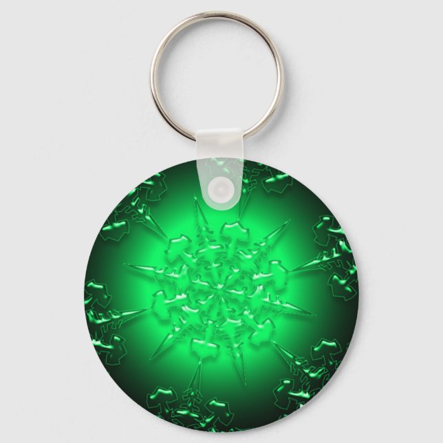 Grüne Ornament Schlüsselanhänger (Vorderseite)