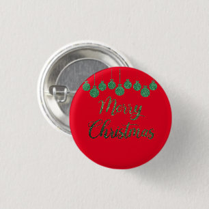 Grüne Ornamente - frohe Weihnachten Button