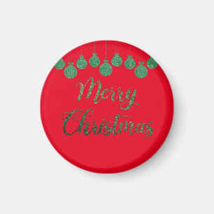 Grüne Ornamente - frohe Weihnachten Magnet