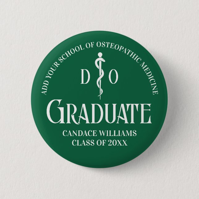 Grüne Osteopathische Medizinstudium Button (Vorderseite)